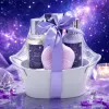 Starry Sky theme bath and body care set, including explosive salt body wash and body lotion, in a metal storage box Application Scenario